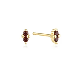 LINDA TAHIJA Birthstone Stud GARNET GOLD