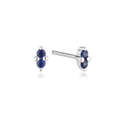 LINDA TAHIJA Birthstone Stud SAPPHIRE SILVER