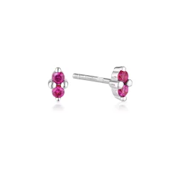 LINDA TAHIJA Birthstone Stud RUBY SILVER
