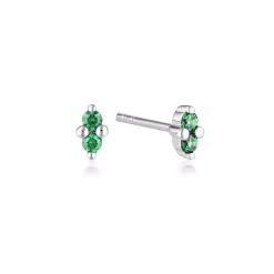 LINDA TAHIJA Birthstone Stud SILVER EMERALD