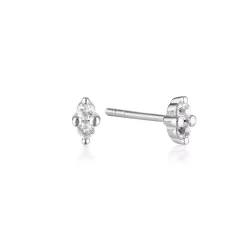 LINDA TAHIJA Birthstone Stud WHITE TOPAZ SILVER