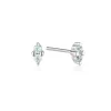 LINDA TAHIJA Birthstone Stud AQUAMARINE SILVER