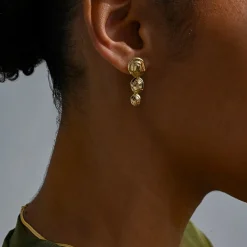LINDA TAHIJA Contour Drop Earrings GOLD