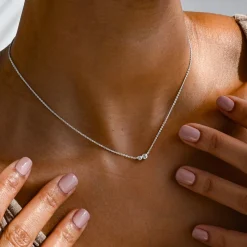 LINDA TAHIJA Duo Necklace White Topaz SILVER