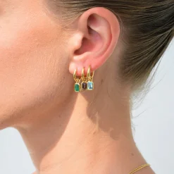 LINDA TAHIJA Gemme Huggies Blue Topaz GOLD