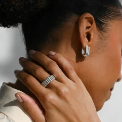LINDA TAHIJA Linea Ring Medium SILVER