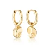 LINDA TAHIJA Nautilus Charm Huggies GOLD