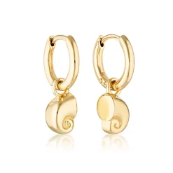 LINDA TAHIJA Nautilus Charm Huggies GOLD