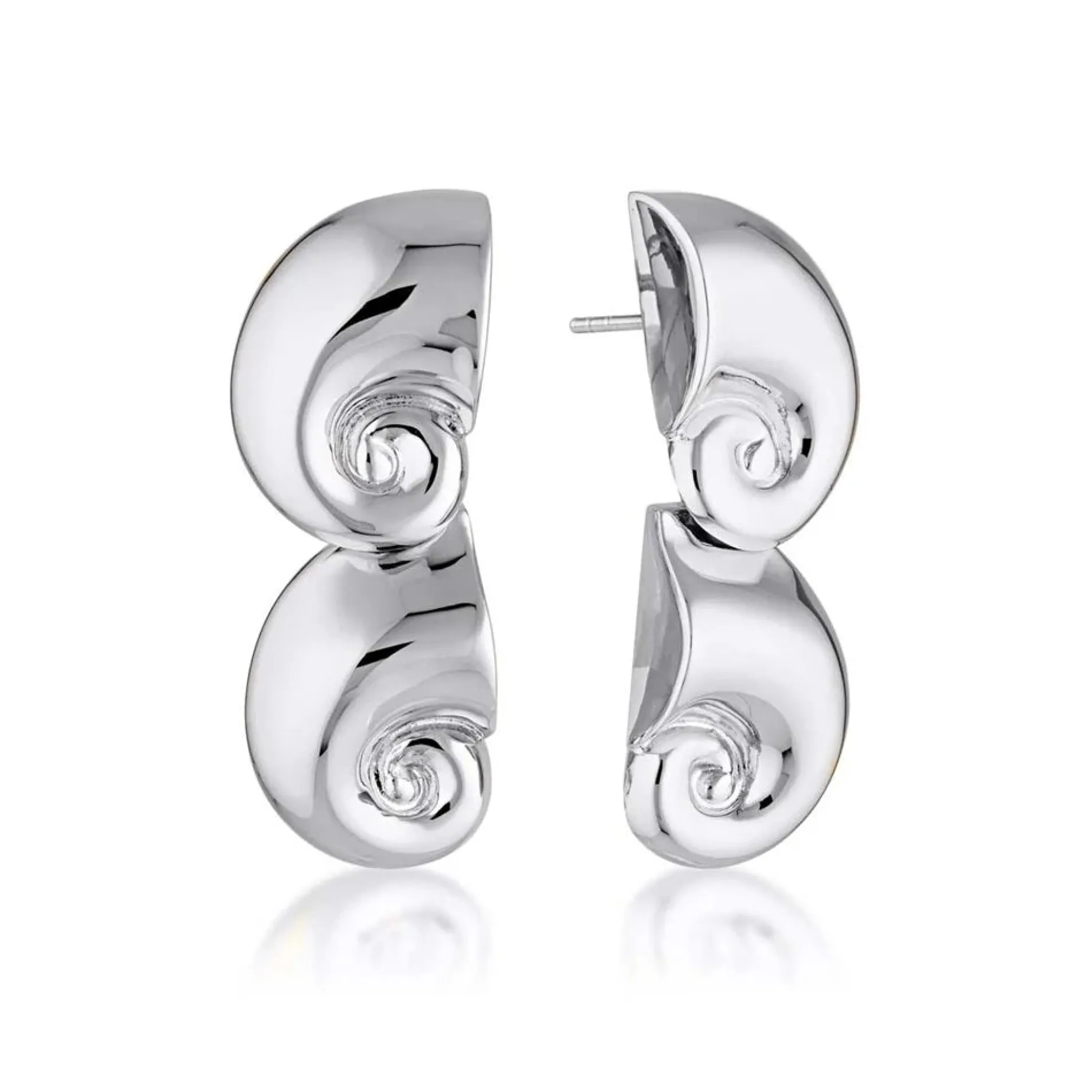 LINDA TAHIJA Nautilus Max Earrings SILVER