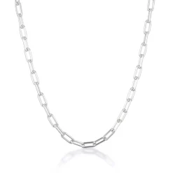 LINDA TAHIJA Paperclip Necklace SILVER