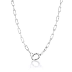 LINDA TAHIJA Paperclip Necklace SILVER