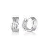 LINDA TAHIJA Ripple Huggie Earrings SILVER