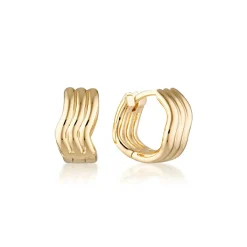 LINDA TAHIJA Ripple Huggie Earrings GOLD