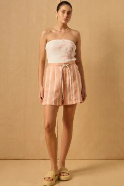 MON RENN Coral Stripe Short CORAL SANDS STRIPE