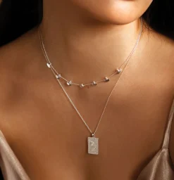 MURKANI Into the Light Rectangle Necklace SILVER