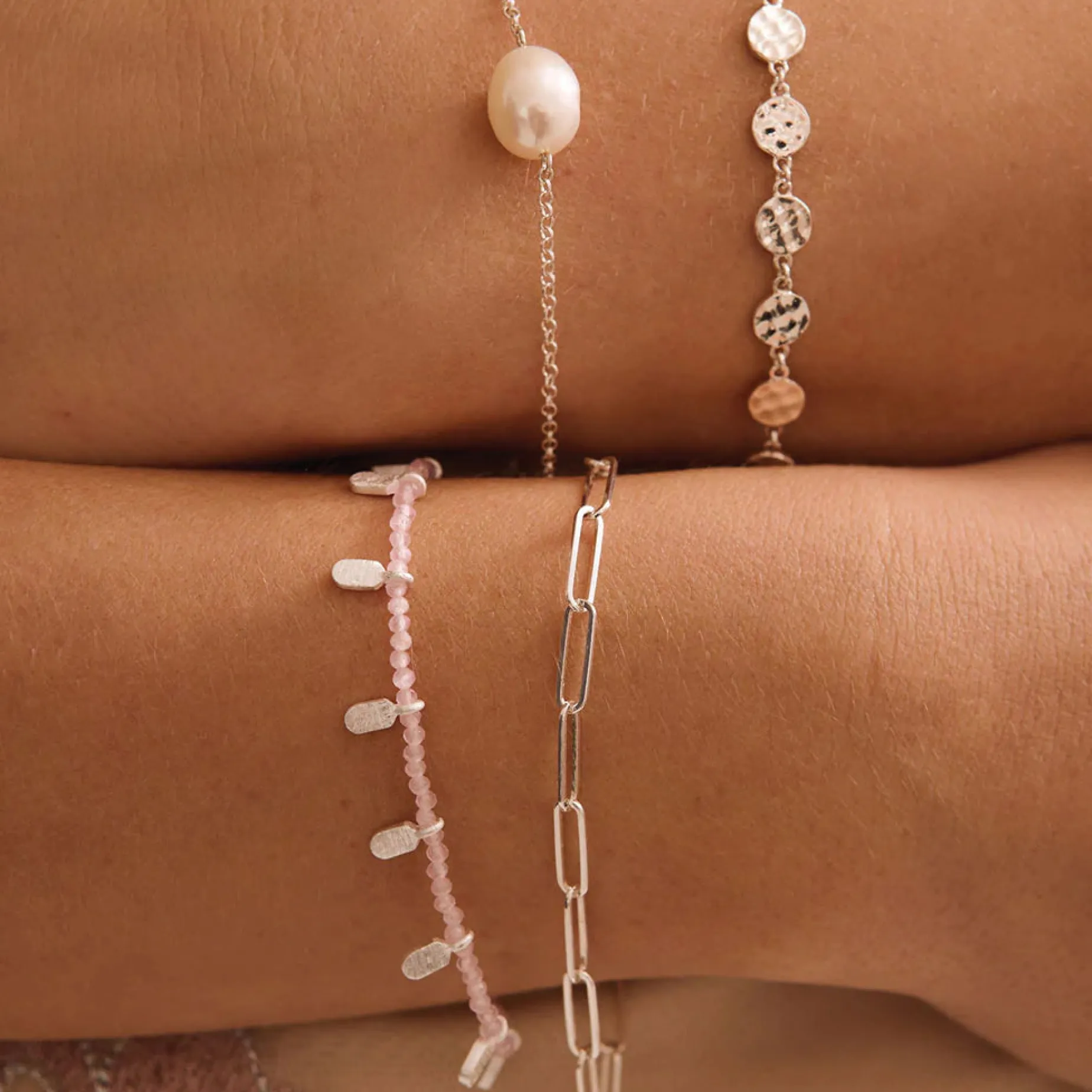 MURKANI Rose Quartz Bracelet SILVER