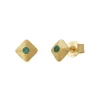 MURKANI Wandering Green Onyx Studs GOLD