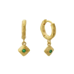 MURKANI Wandering Green Onyx Huggies GOLD