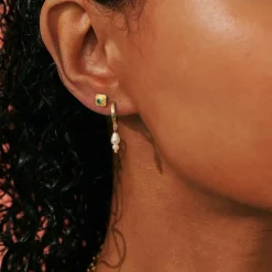 MURKANI Wandering Green Onyx Studs GOLD