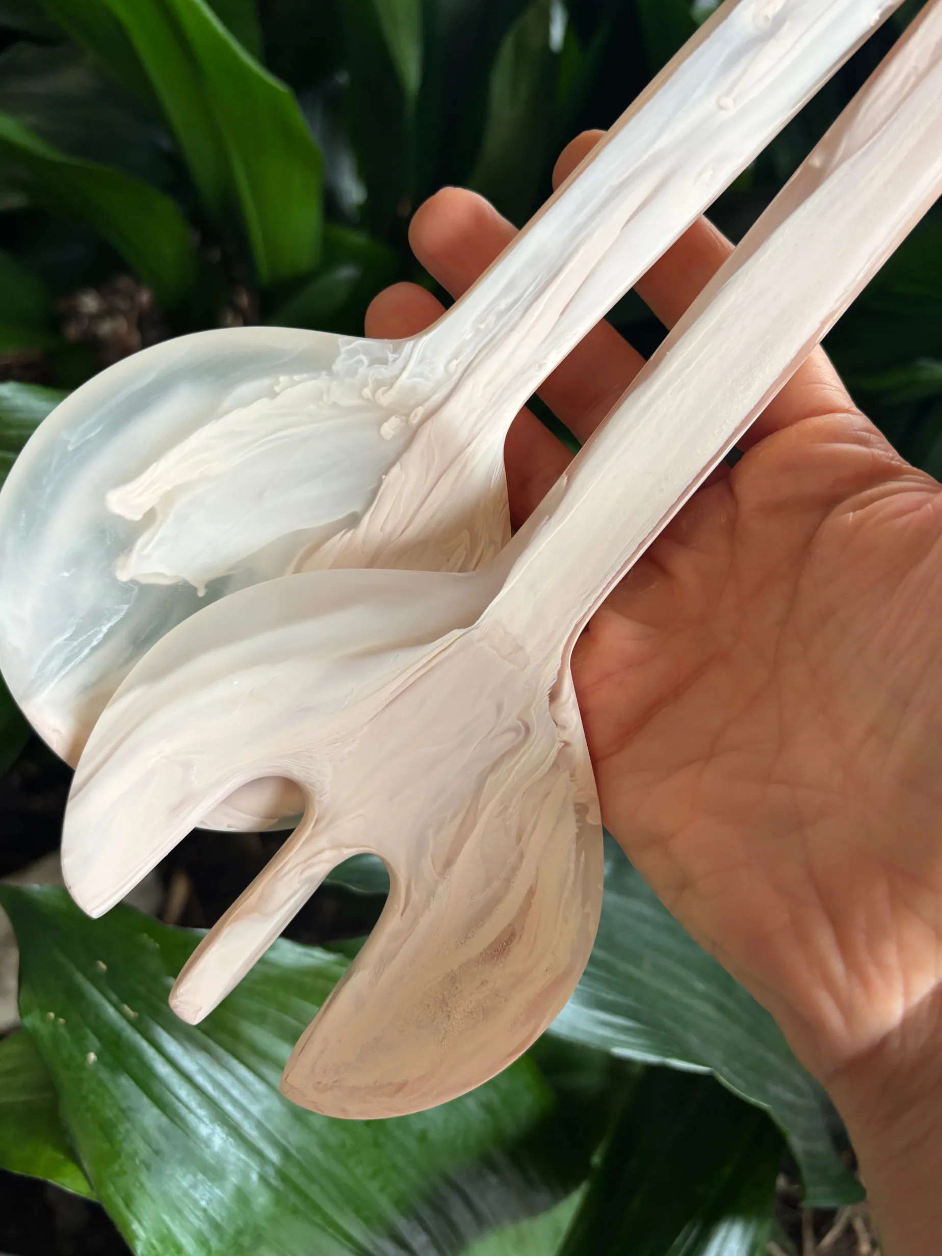 NASHI Long Salad Servers BLUSH