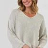 NATURALS V Neck Knit CLOUD