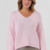 NATURALS V Neck Knit PINK
