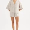 NL Lounge Linen Short SILVER STRIPE