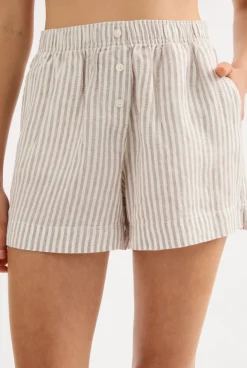 NL Lounge Linen Short SILVER STRIPE