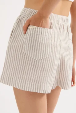 NL Lounge Linen Short SILVER STRIPE