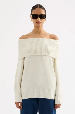 NUDE LUCY Abbott Off Shoulder Knit IVORY