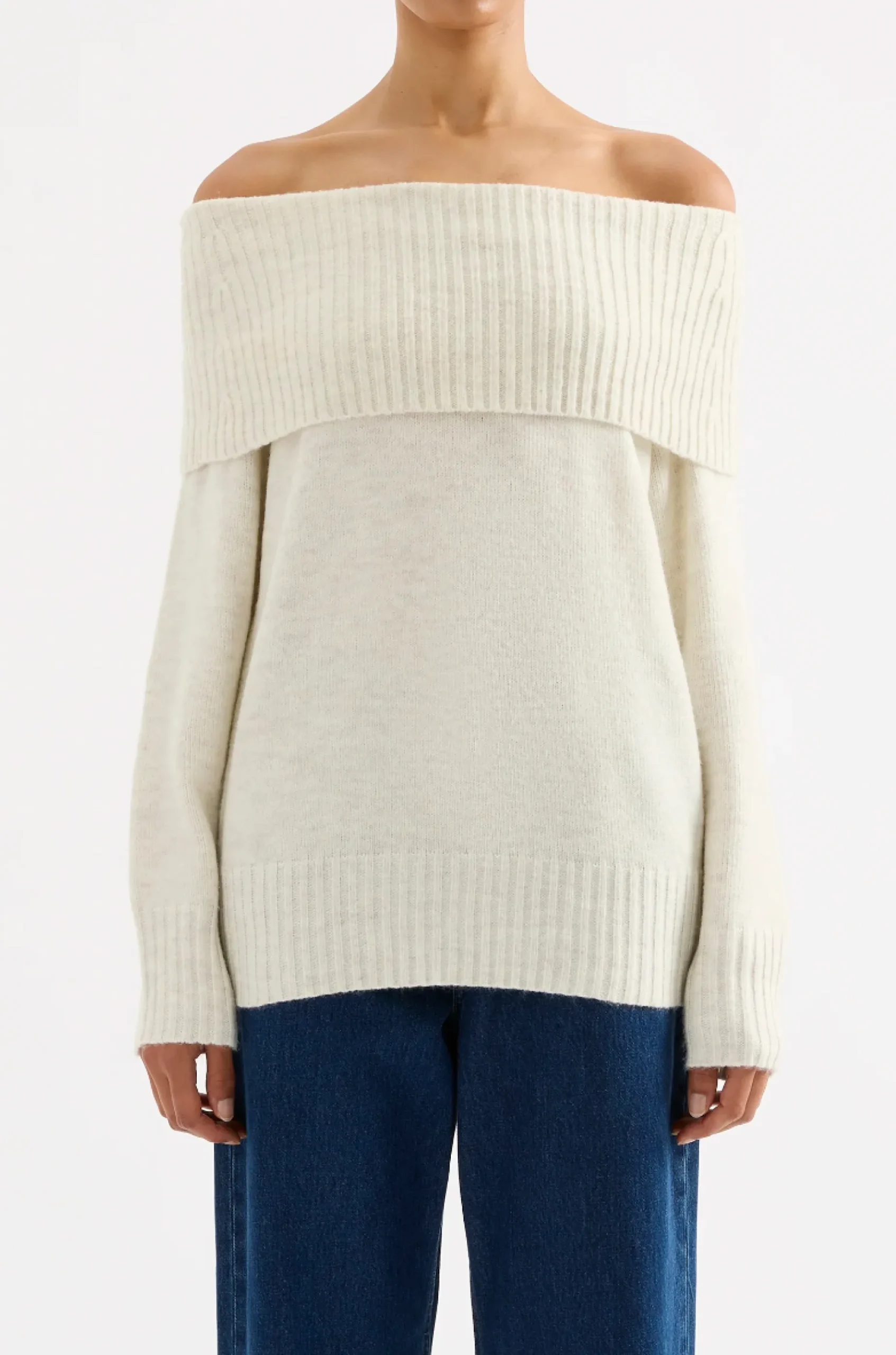 NUDE LUCY Abbott Off Shoulder Knit IVORY