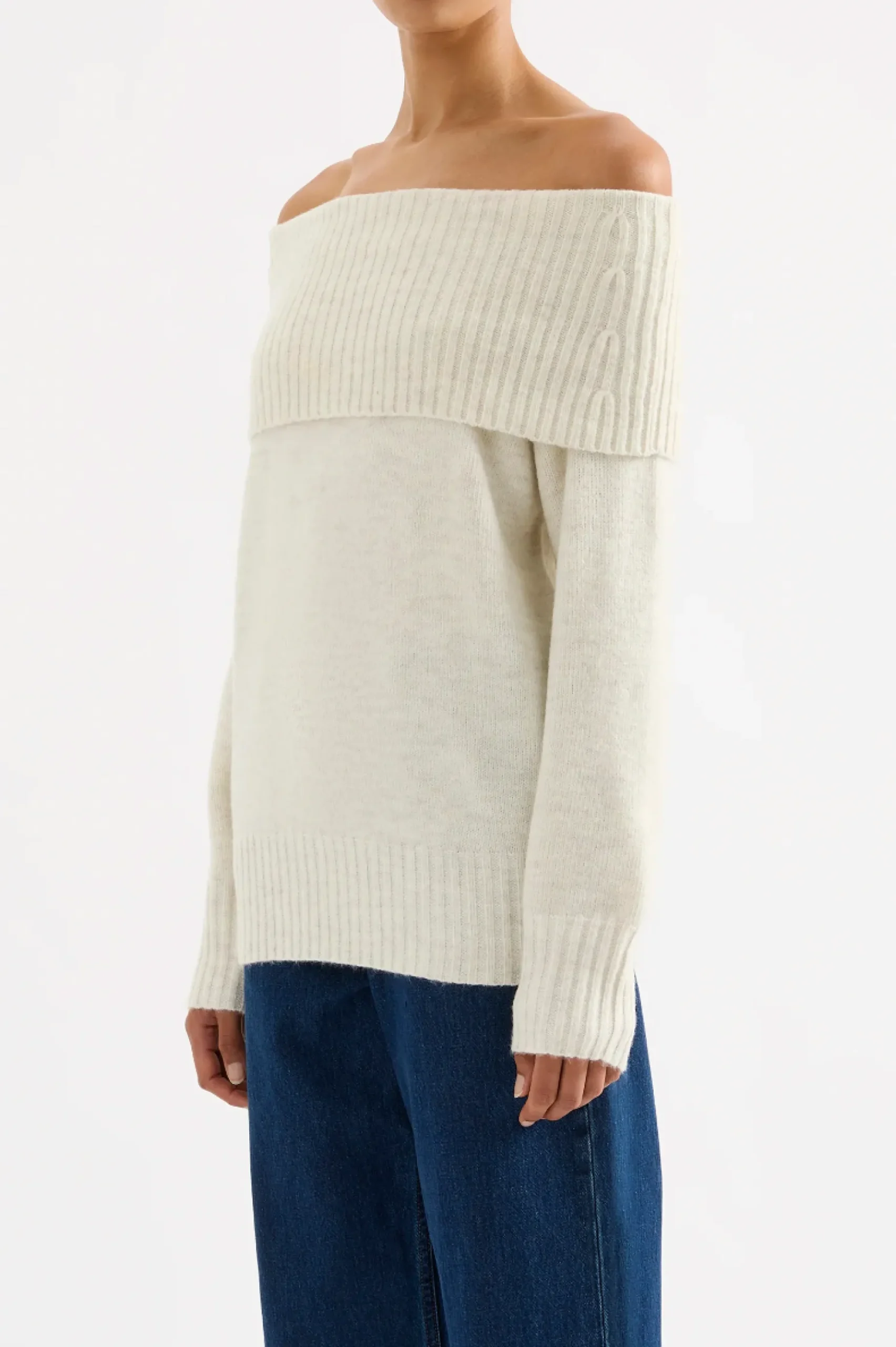 NUDE LUCY Abbott Off Shoulder Knit IVORY