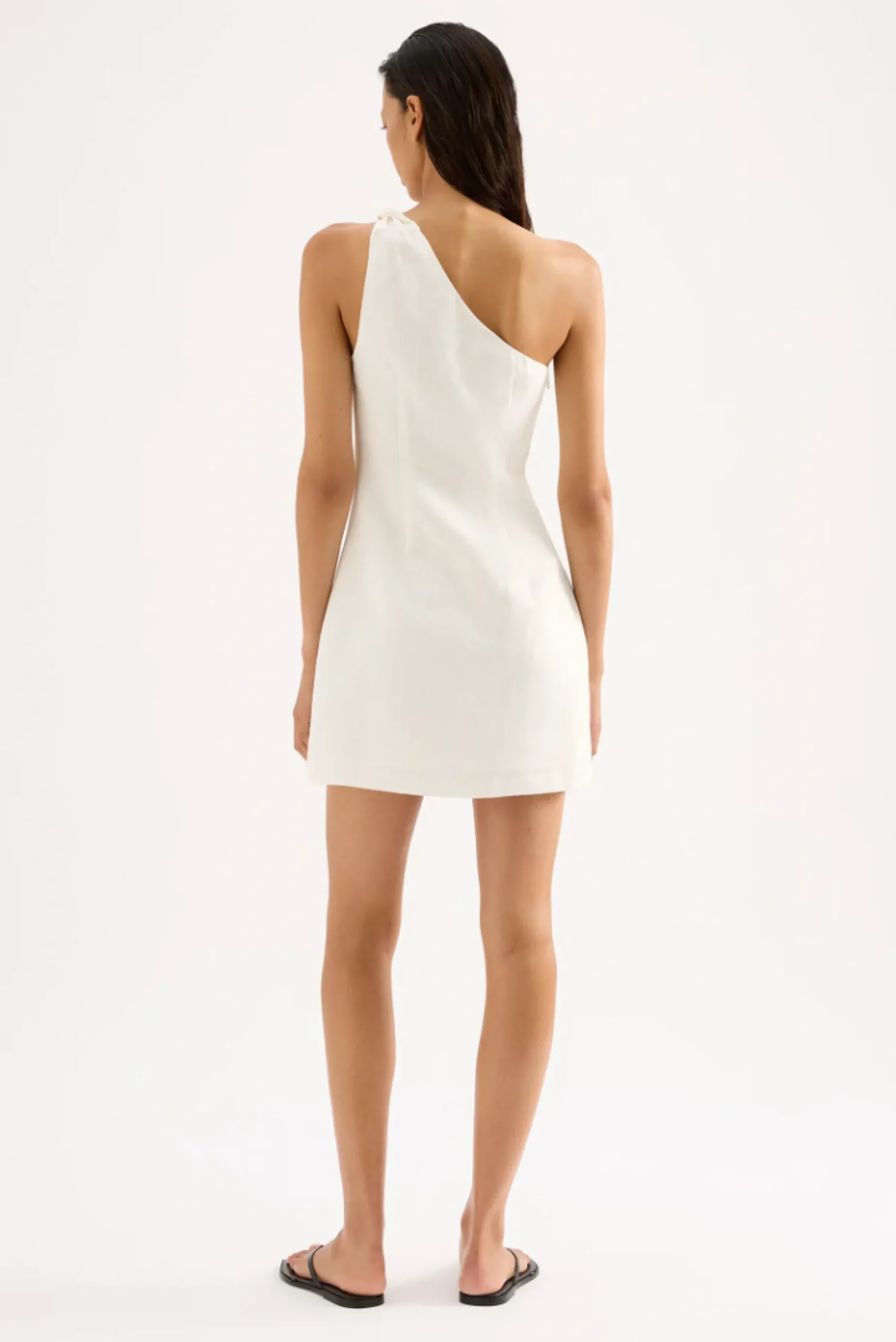 NUDE LUCY Avery Linen Mini Dress WHITE