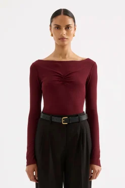NUDE LUCY Clement Long Sleeve Top PLUM