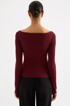 NUDE LUCY Clement Long Sleeve Top PLUM