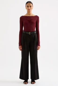 NUDE LUCY Clement Long Sleeve Top PLUM
