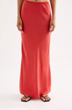 NUDE LUCY Ines Cupro Skirt CHILLI
