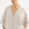 Nude Lucy Lounge Linen Shirt SILVER STRIPE