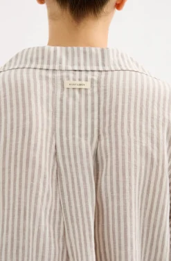 Nude Lucy Lounge Linen Shirt SILVER STRIPE