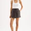 NUDE LUCY Lounge Linen Skirt COAL