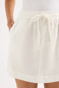 NUDE LUCY Lounge Linen Skirt WHITE