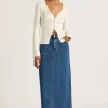 NUDE LUCY Organic Denim Maxi Skirt VINTAGE BLUE