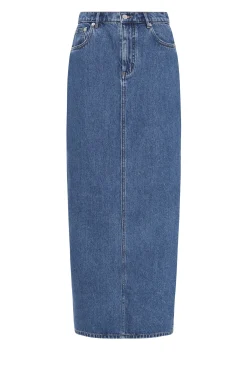NUDE LUCY Organic Denim Maxi Skirt VINTAGE BLUE