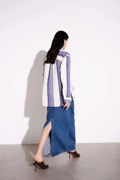 NUDE LUCY Organic Denim Maxi Skirt VINTAGE BLUE