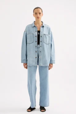 Nude Lucy Organic Denim Overshirt 90'S BLUE WASH
