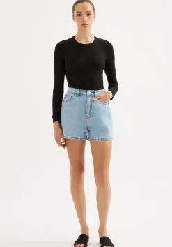 Nude Lucy Organic Mom Short BLUE WASH