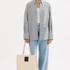 NUDE LUCY Organic Poplin Shirt NAVY STRIPE