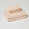 NUNU Bath + Hand Towel Set PINK CHECK