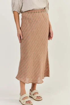 O&J Linen Skirt BRICK