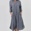 Olive et Julie Linen Maxi Dress NIGHTFALL